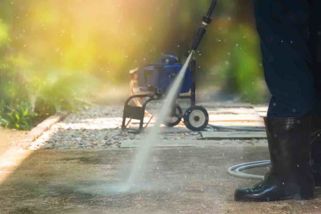 Using a medium to heavy-duty pressure washer can help remove a stain if it's new