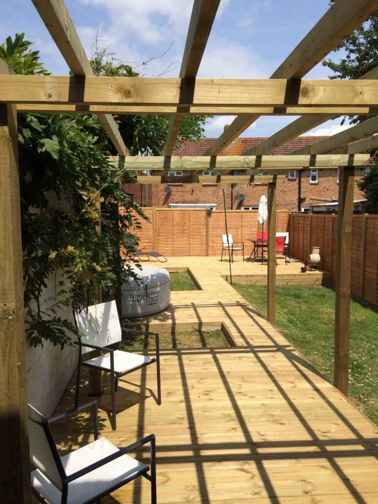 Decking on grass, getting a professional finish