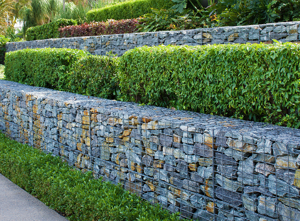 the living room retaining wall