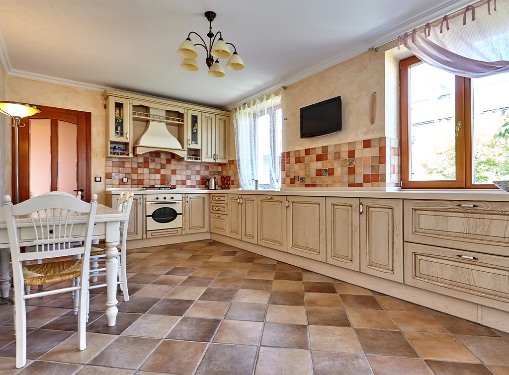 Kitchen with vinyl floor