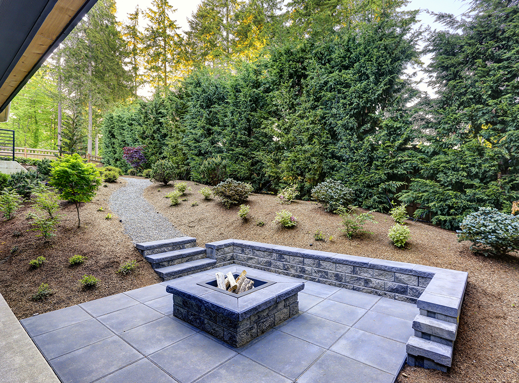 Modern concrete patio