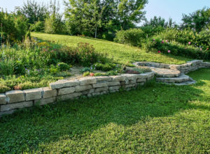 Steps in a sloped garden