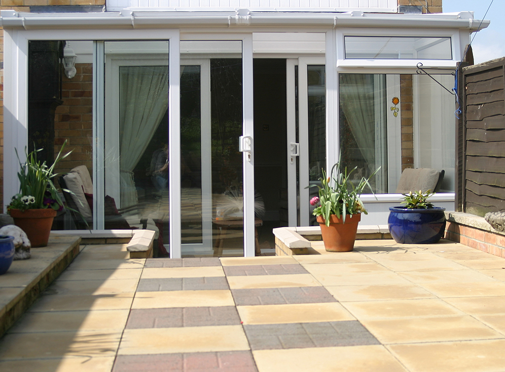 Faux stone patio