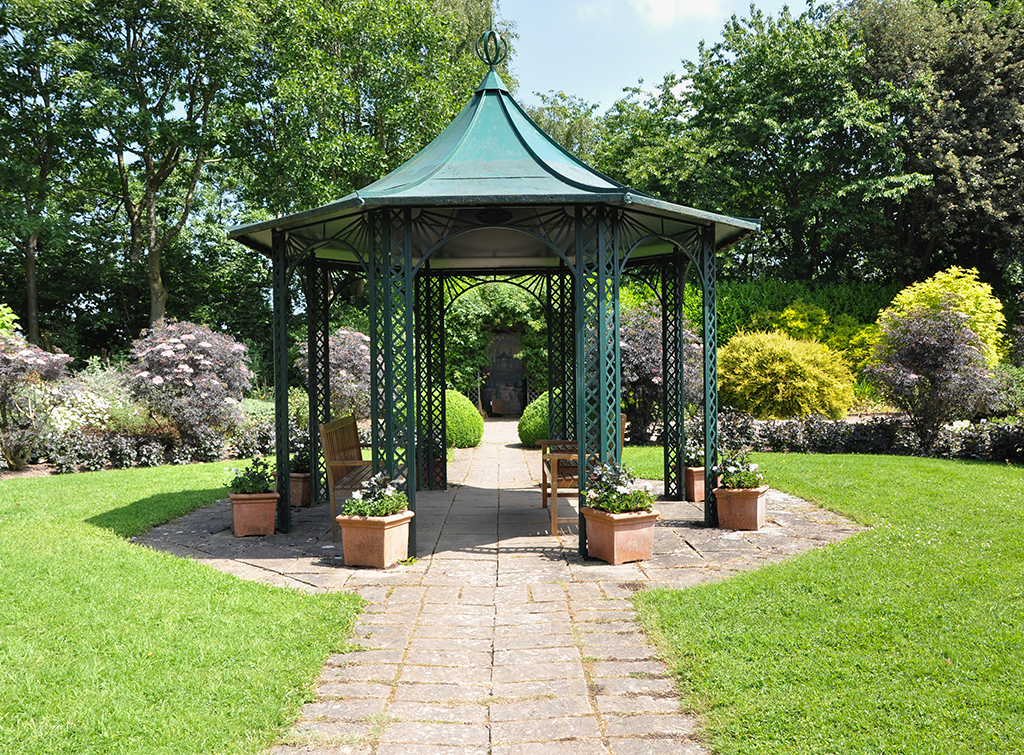 Pergola in a large garden