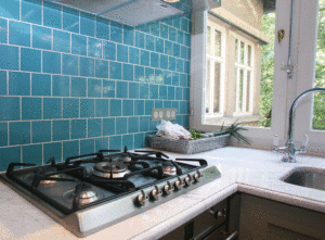 Bright kitchen tiles