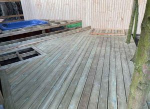 Love Island garden decking