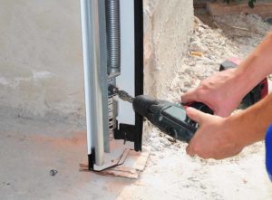 Garage door track repair