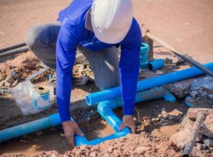 Main water pipe being replaced