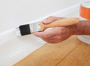 white painted skirting boards