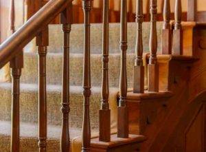 wooden banister and spindles