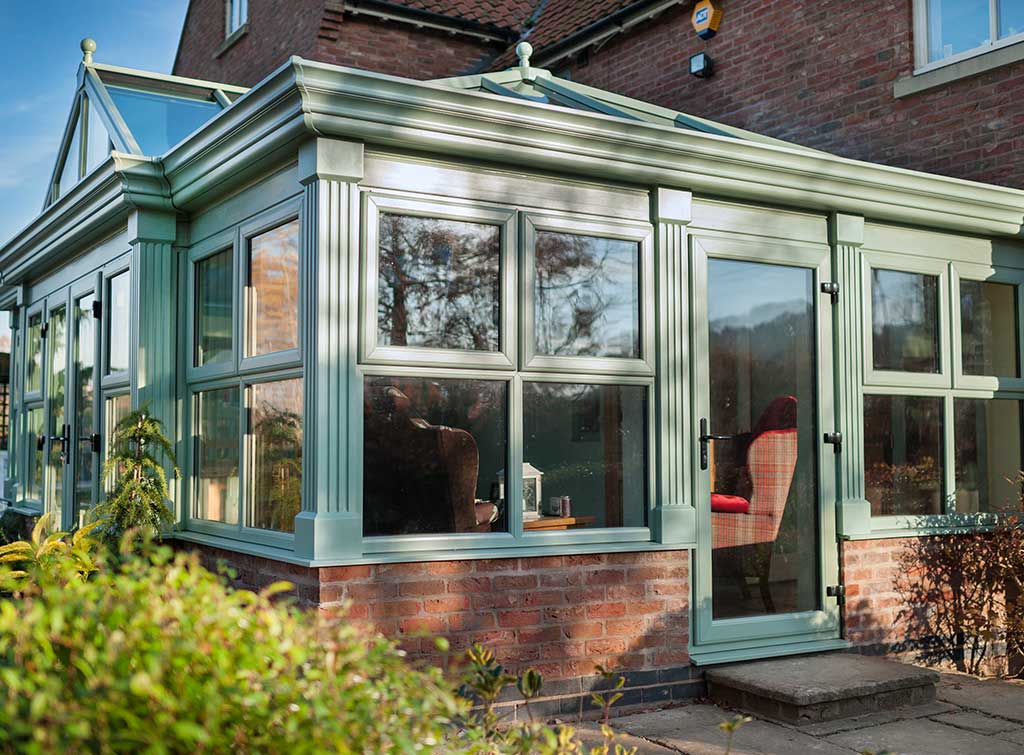 Sage green orangery