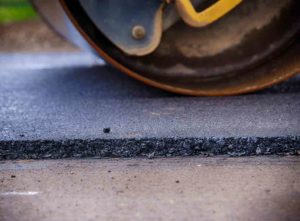 Stamped asphalt driveway in progress