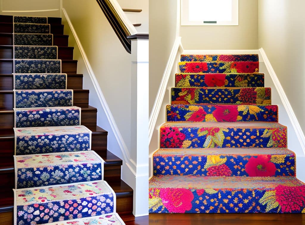 Patterned carpet discount for stairs