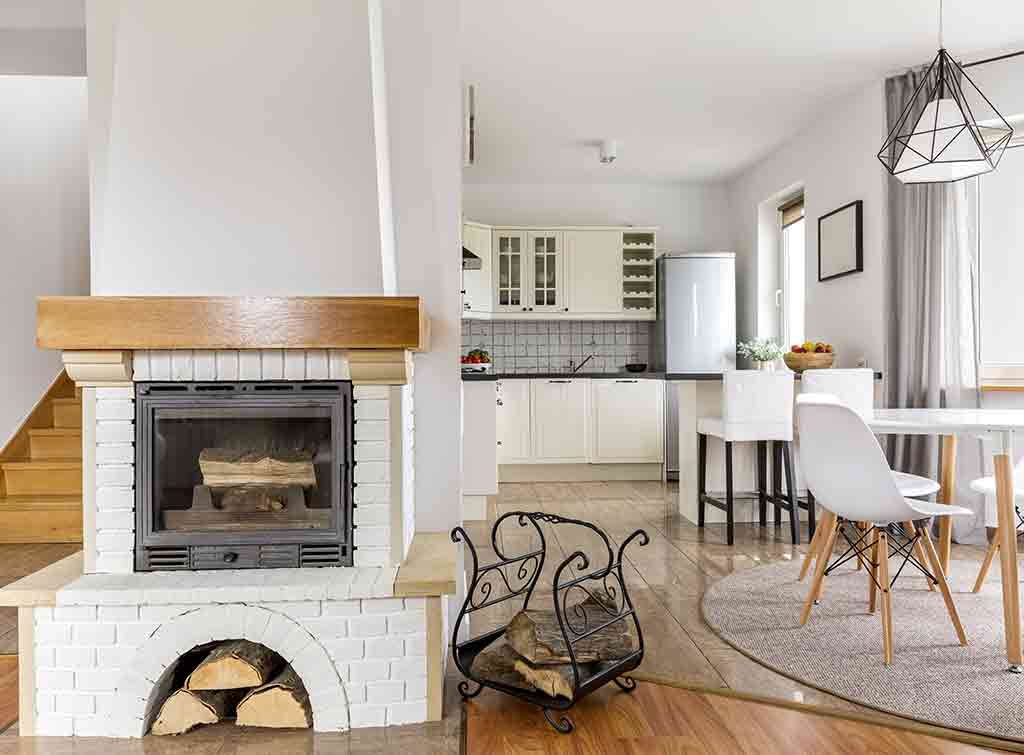 Chimney breast idea is rustic kitchen