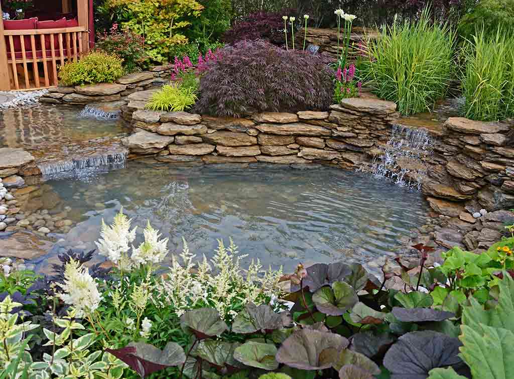 Soothing pond rockery