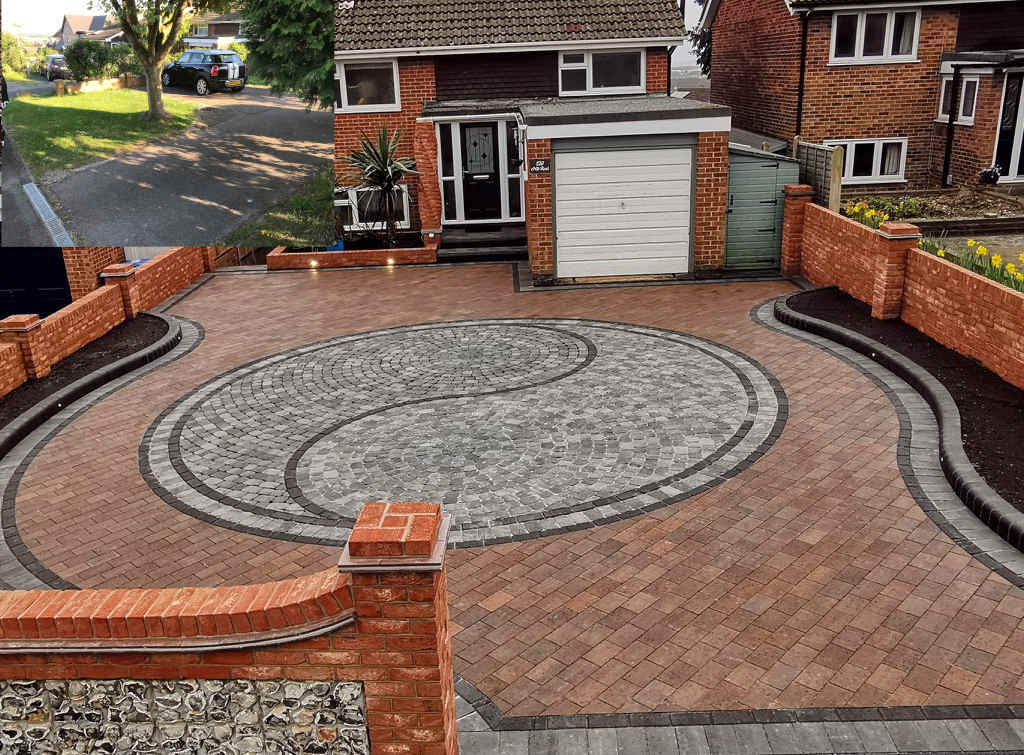 Creative driveway design using block paving