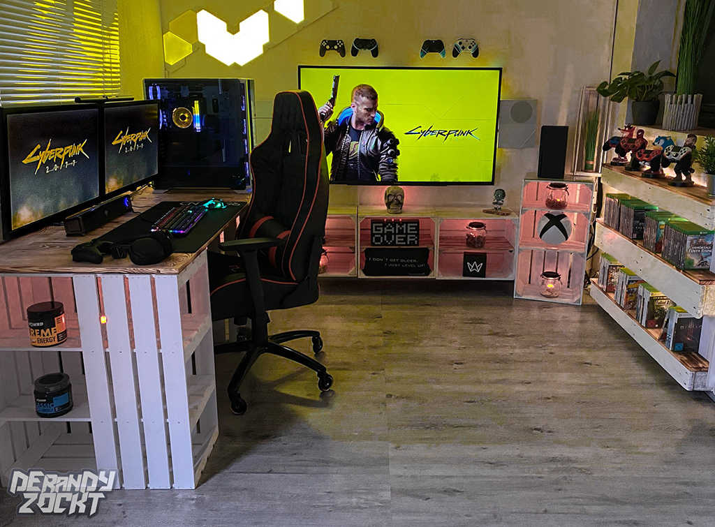 The ultimate gaming setup.  Game room, Gamer room, Video game room