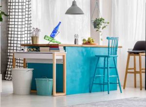 Colourful kitchen island design
