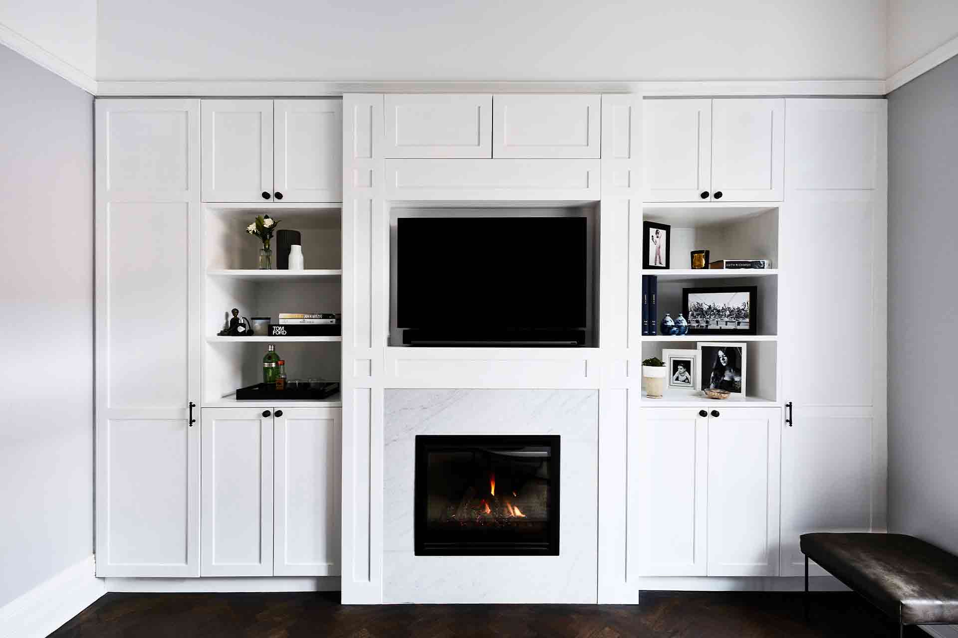 Alcove storage living room discount