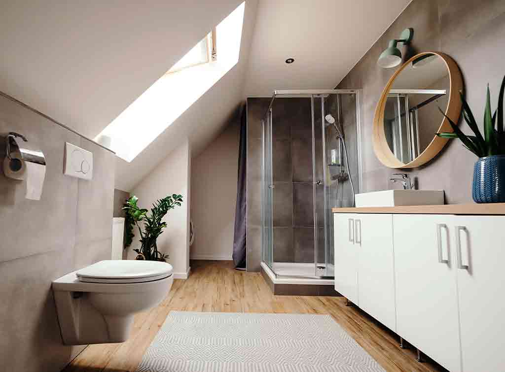 Clever loft shower room idea