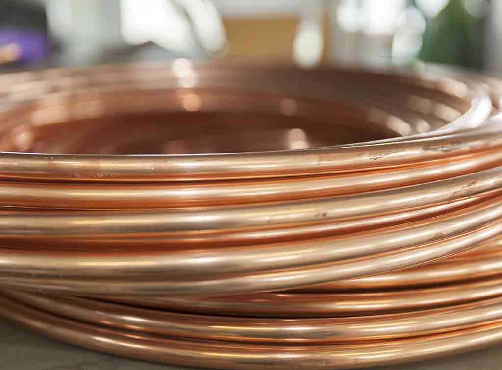 Bent copper pipes