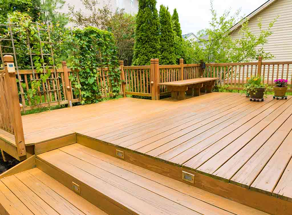 Completed raised decking