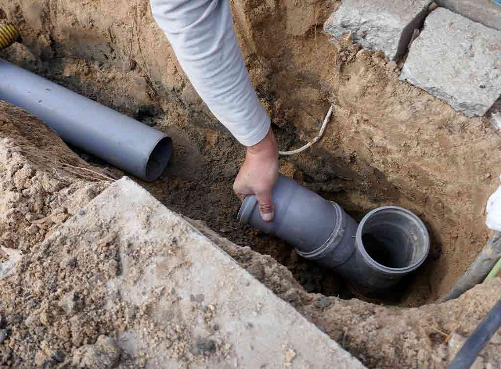 Laying piping under house