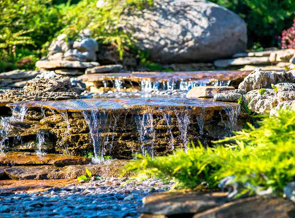 Stone waterfall design