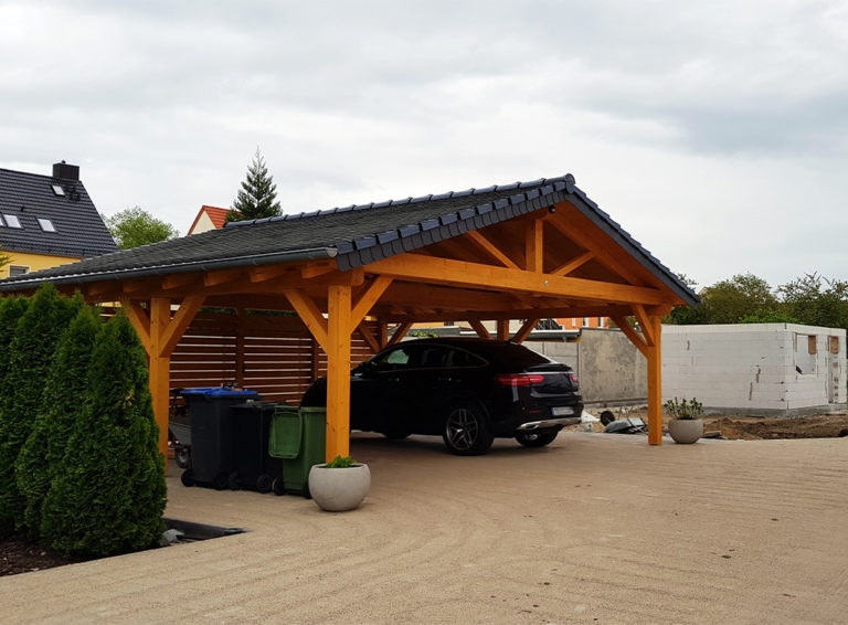 Wooden carport