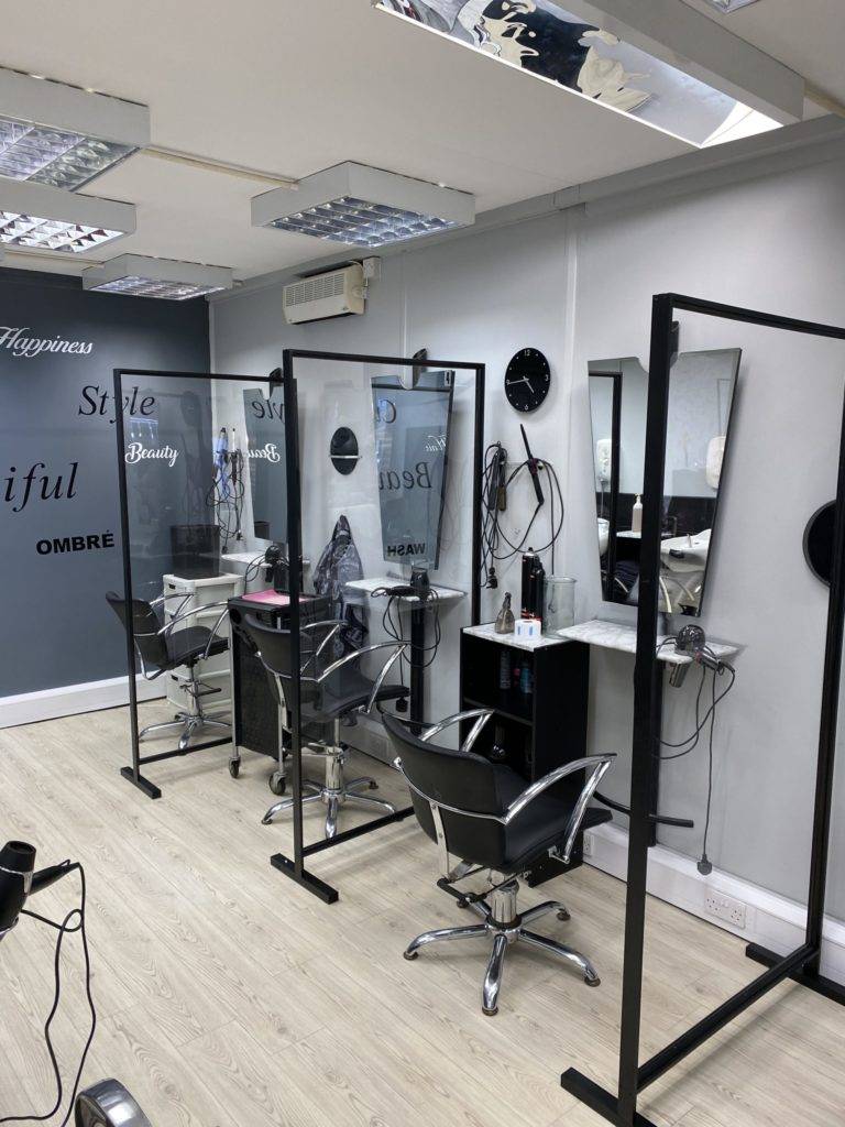 Salon social distancing screens install cost