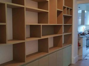Eccentric shelves with cupboards - Just Carpentry 