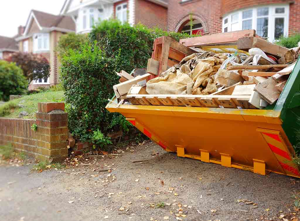 Getting rid of rubble with a skip