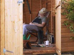Shed converted into a man cave