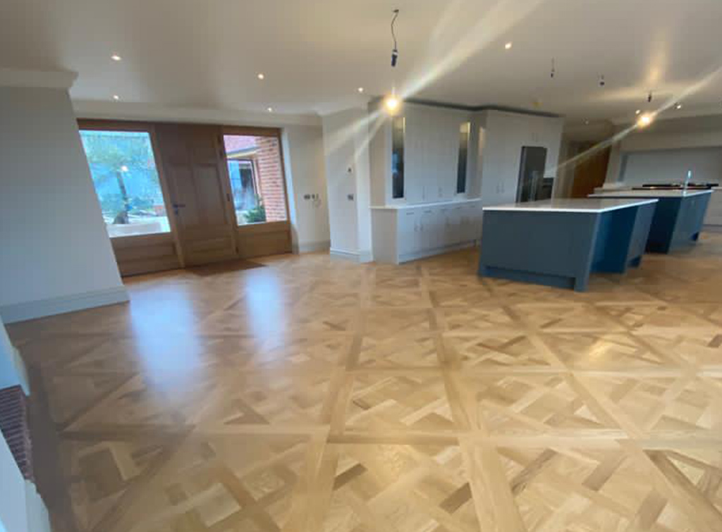 solid oak wood flooring in kitchen