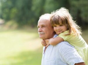 Grandfather and granddaughter