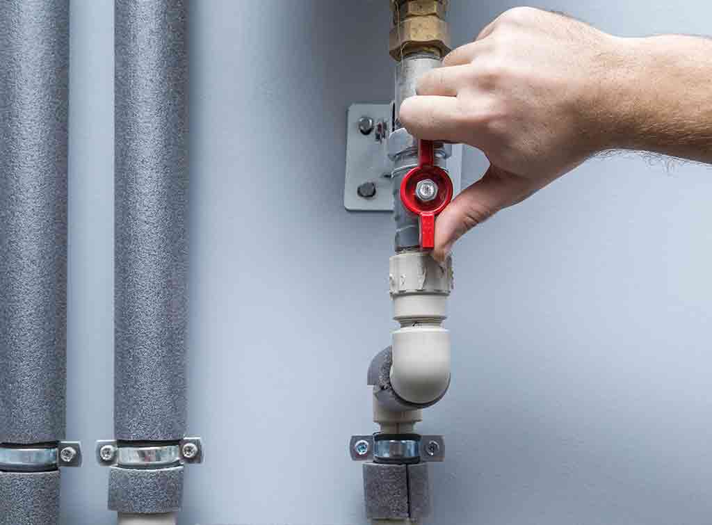 Manual water shut off valve