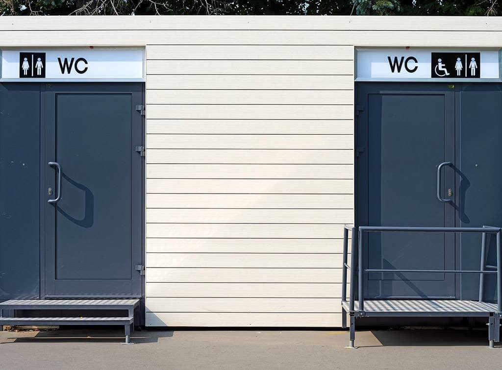 Large portable toilets for outdoor event