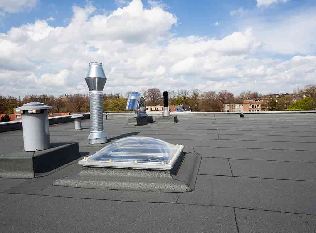 repairing a flat roof with felt
