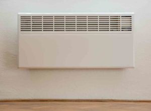 Electric heater mounted on the wall