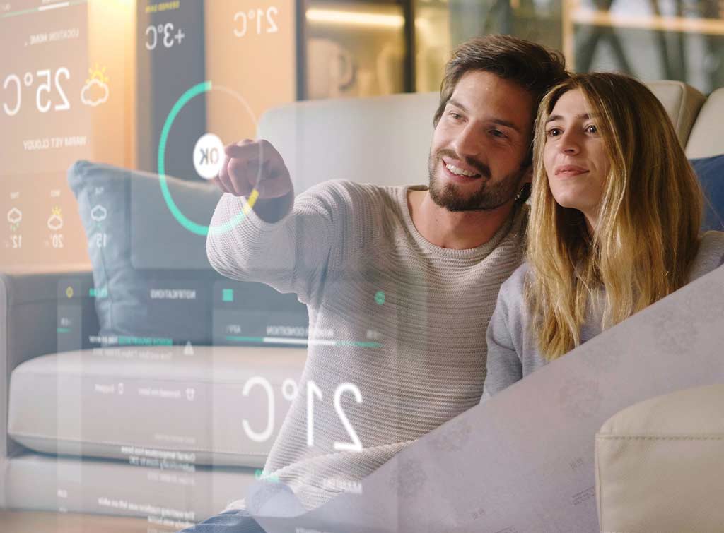 couple using hive thermostat