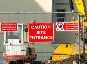 Demolition site entrance