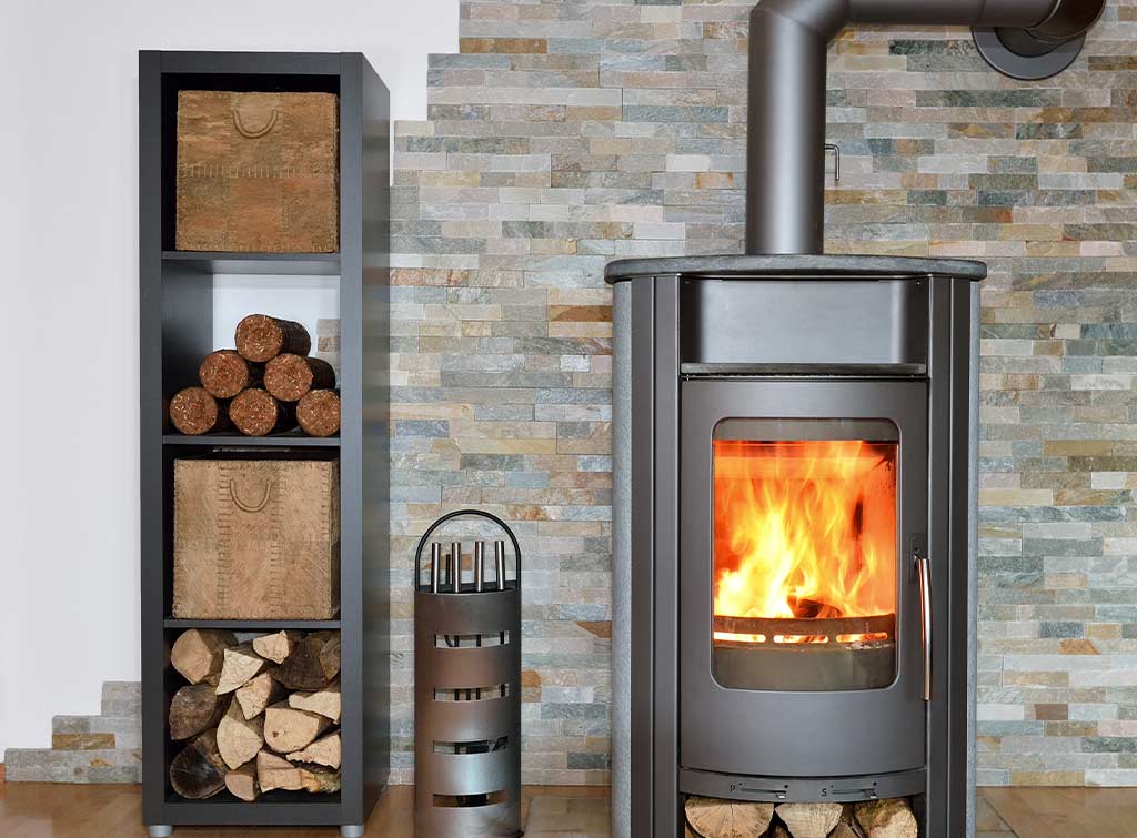 hearth depth for wood burne