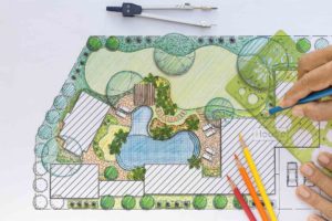 A sketched-out plan for a garden design - Garden design consultation fees