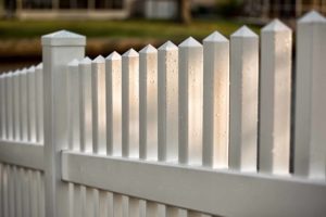 White vinyl picket fence - vinyl fence cost