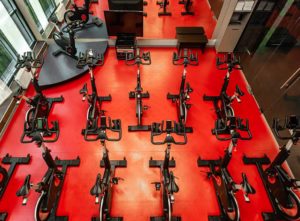 Spin studio design ideas - red and black spin studio
