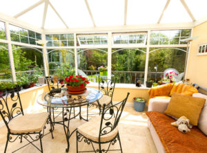 Inside of a conservatory roof
