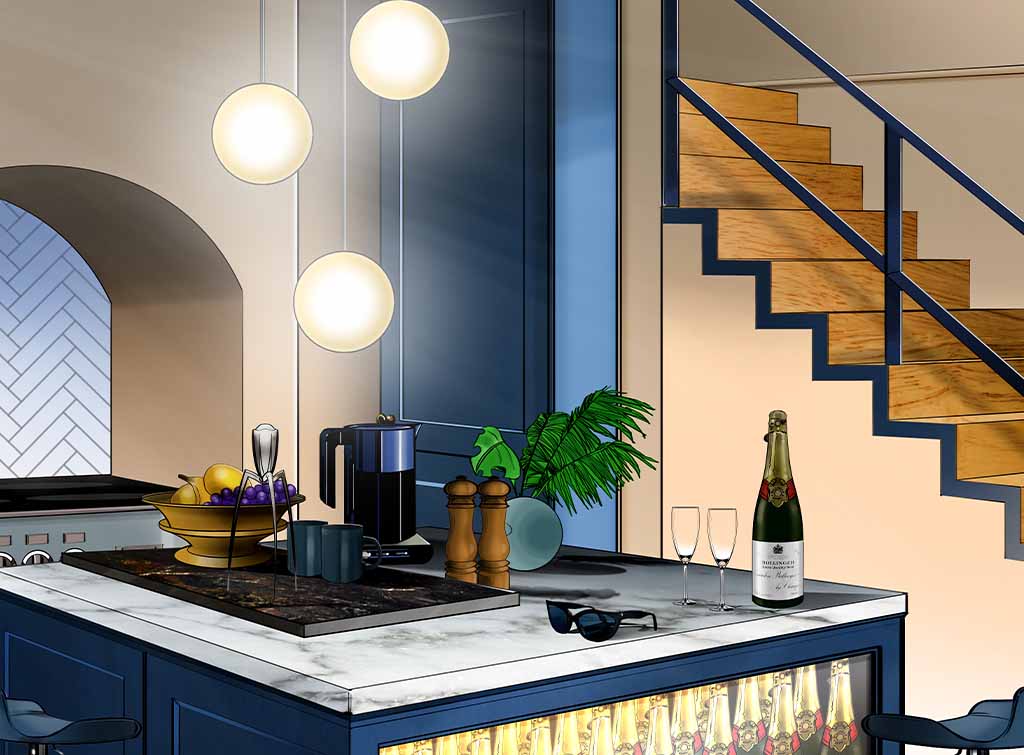 Edina’s basement kitchen, Absolutely Fabulous