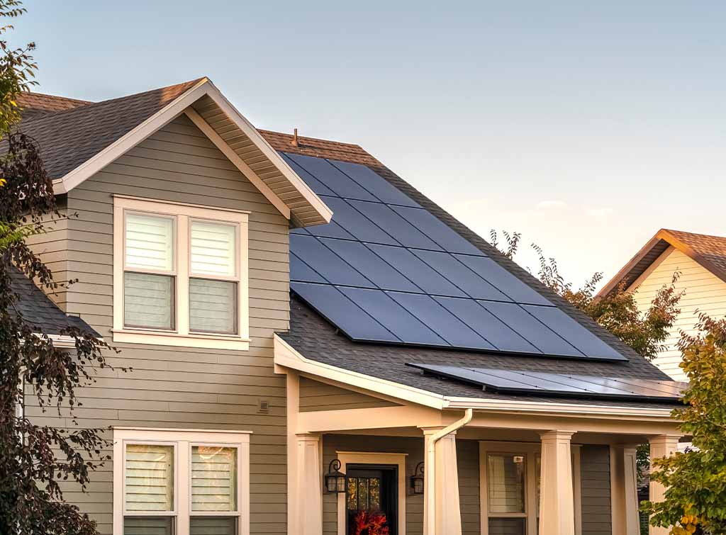 solar panels on eco home