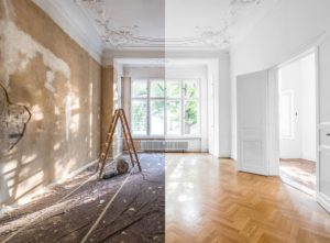 Before and after of a house flipping project