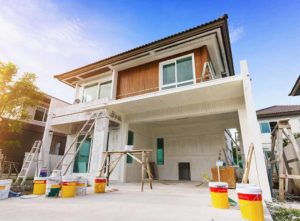 A detached house being flipped